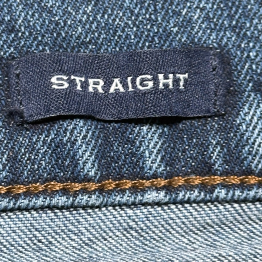J Crew Flex Straight Fit Mens Dark Wash Jeans W34 L34 Stretch Denim - Picture 8 of 9
